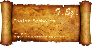 Thaisz Szabolcs névjegykártya